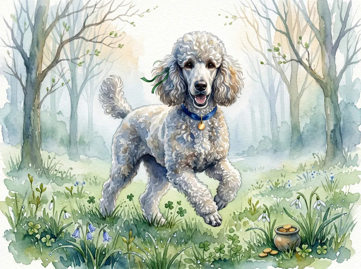 Poodle watercolor calendar month 3